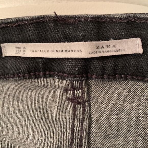 Zara Trafaluc High Rise Distressed Skinny Denim Size 38EU / 6US - Picture 10 of 11